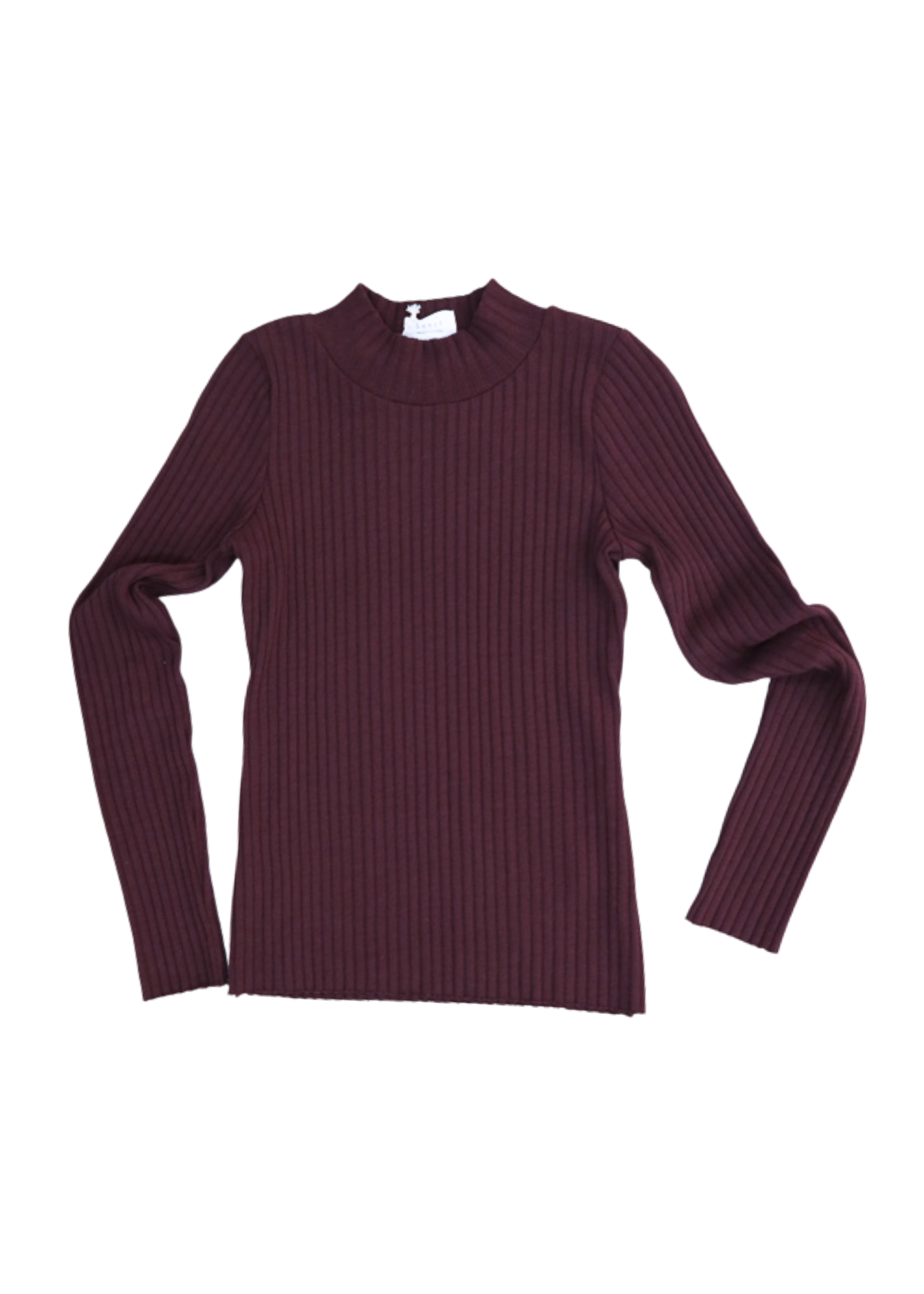 Mock Neck Long Sleeve in Wine