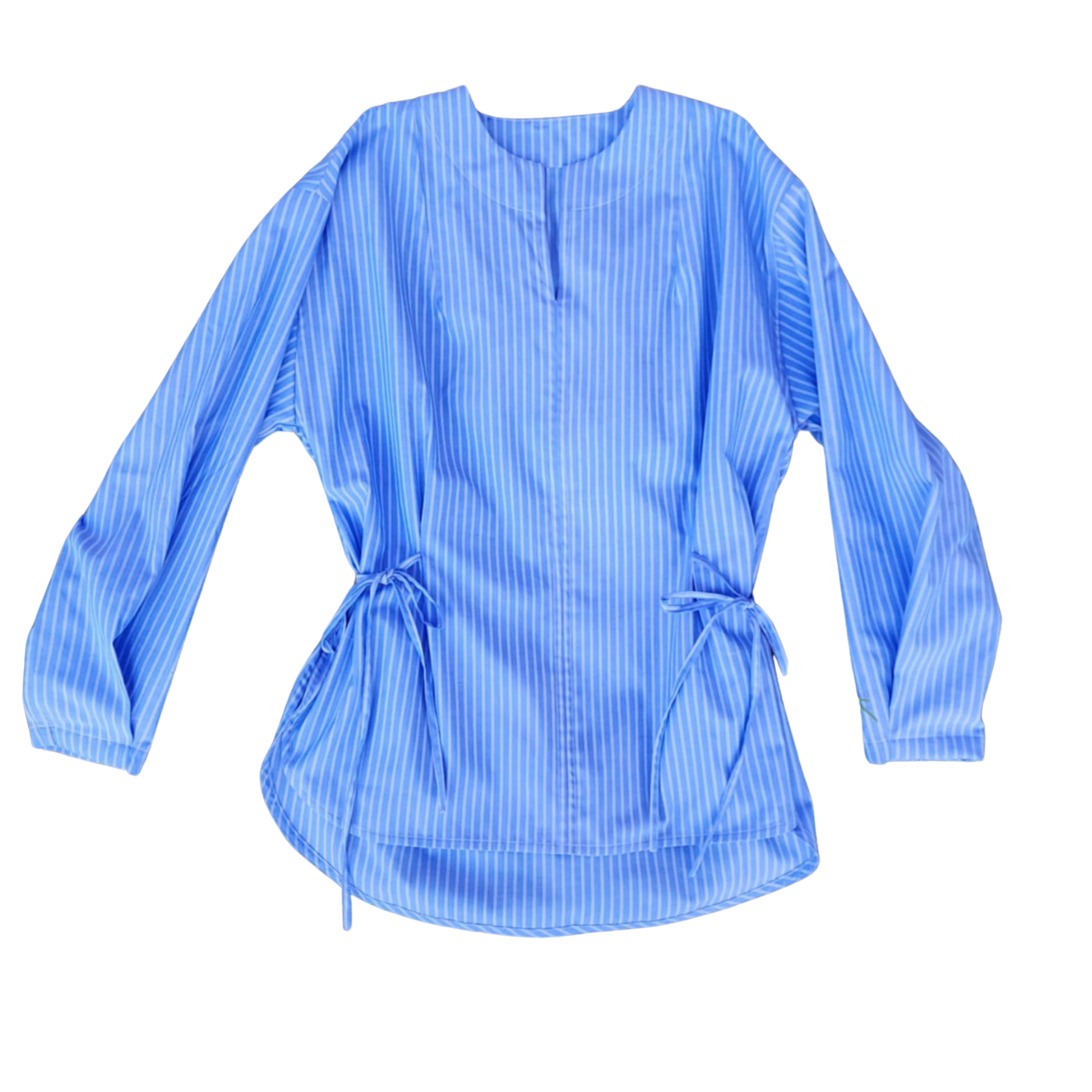 Side Tie Shirt Blue Stripe