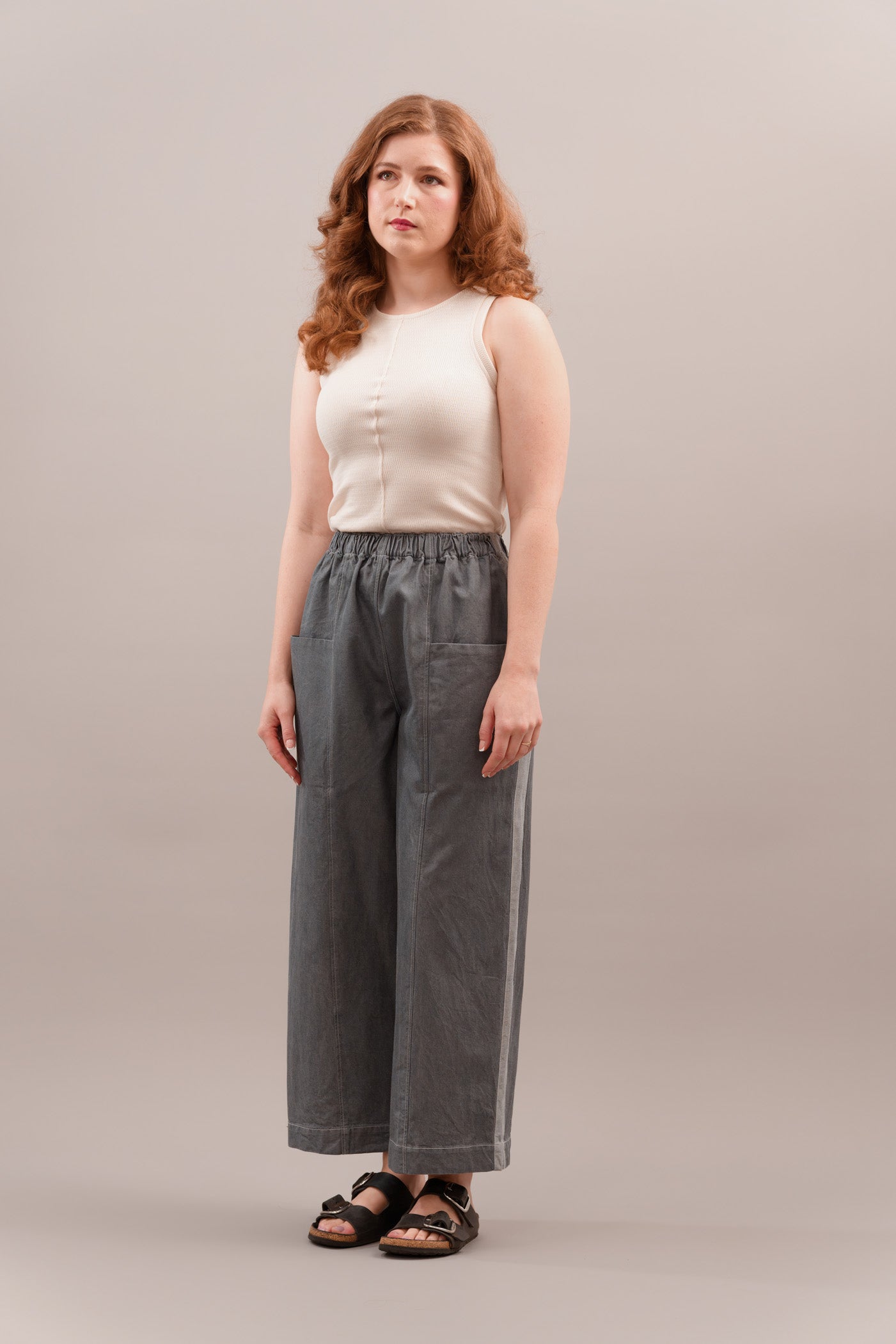 Tux Stripe Core Pant in Grey Denim
