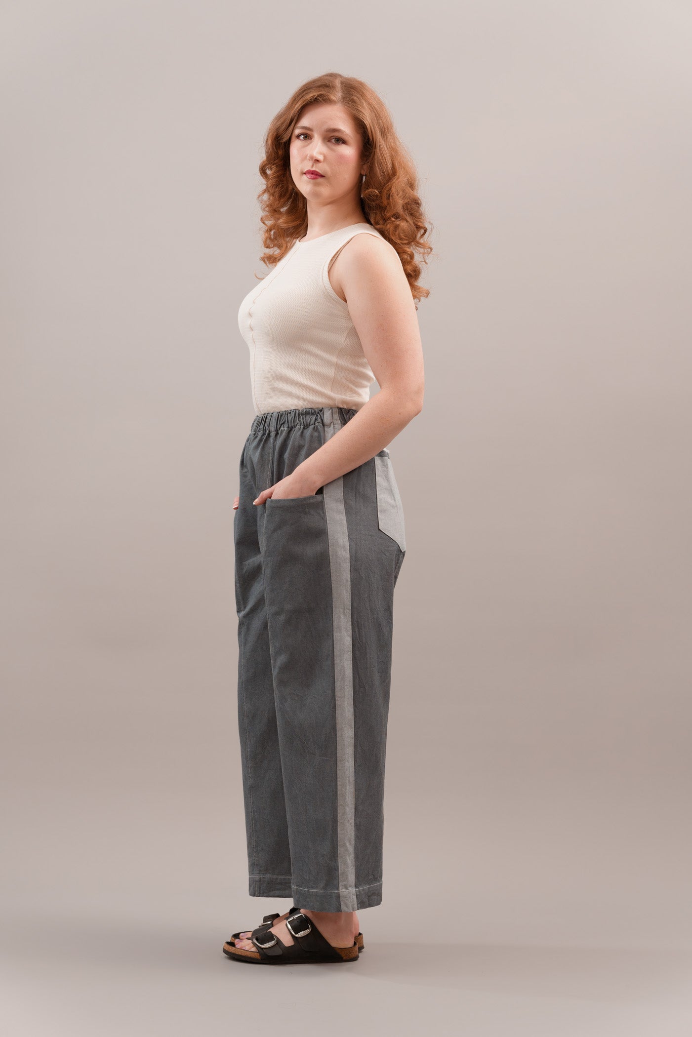 Tux Stripe Core Pant in Grey Denim