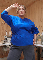 Load image into Gallery viewer, Relaxed Side-Tie Tunic in Cobalt
