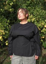 Load image into Gallery viewer, Relaxed Side-Tie Tunic in Black
