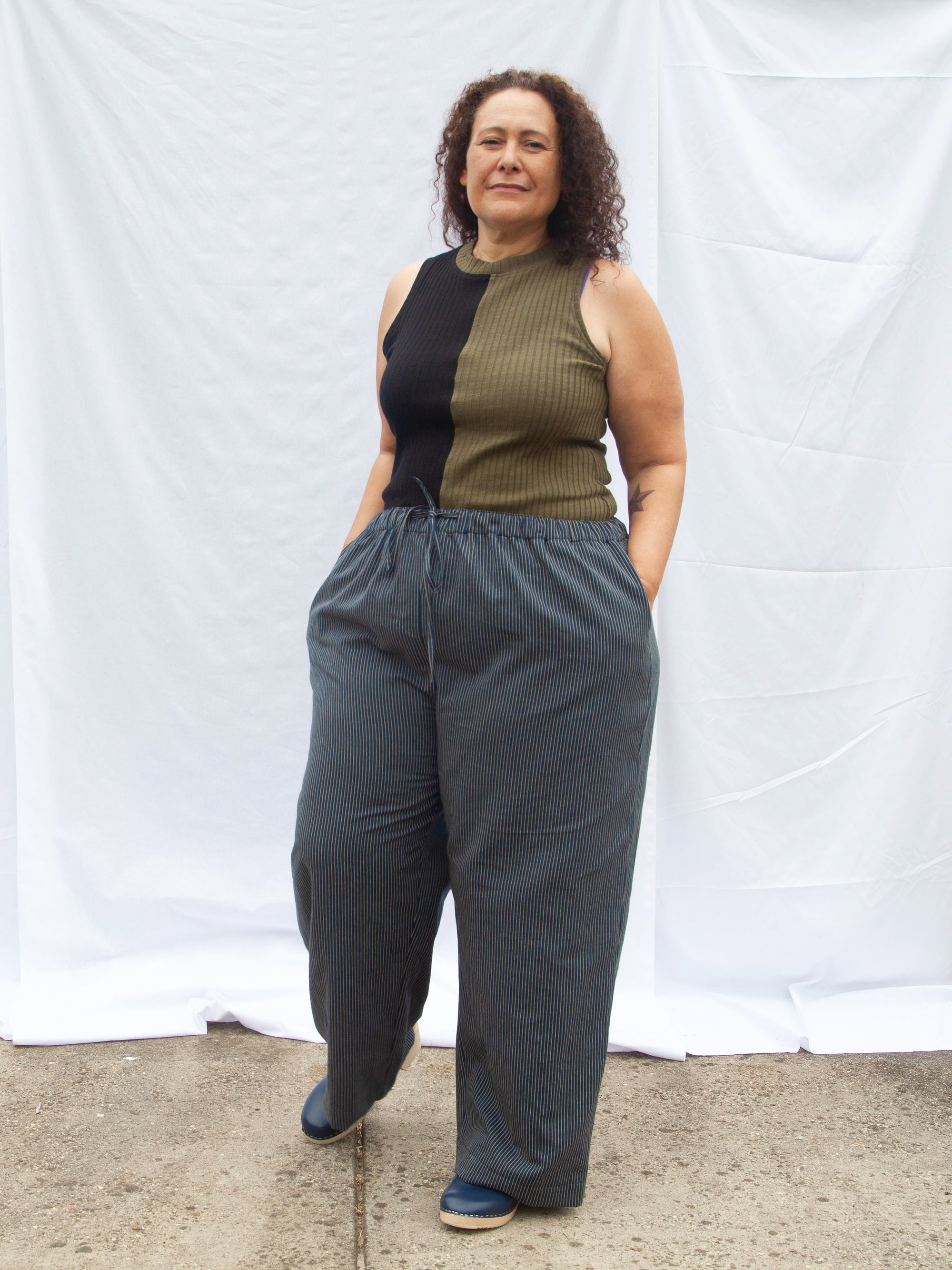 Ease Pant in Shadow Stripe