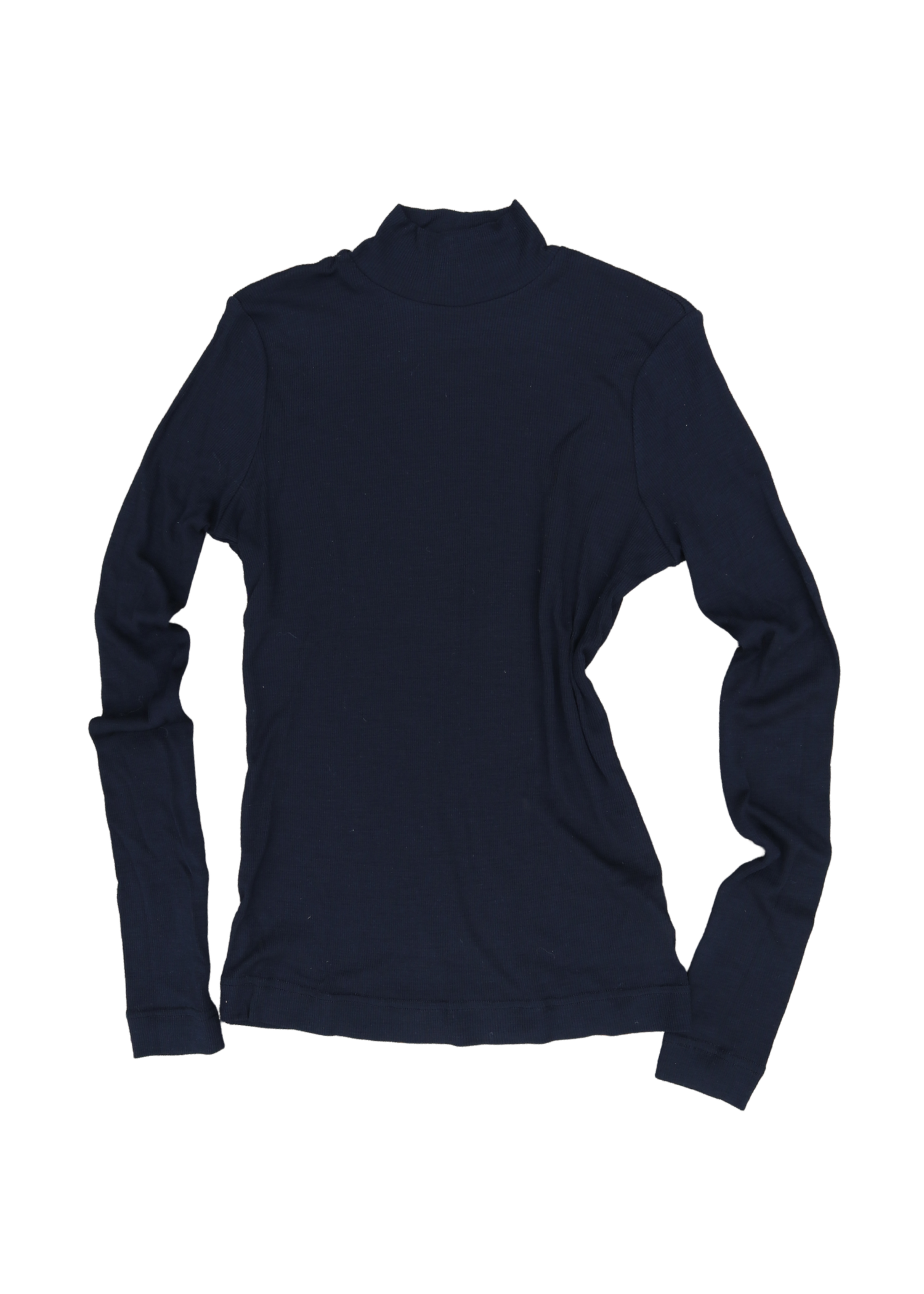 Merino Rib Turtleneck in Black