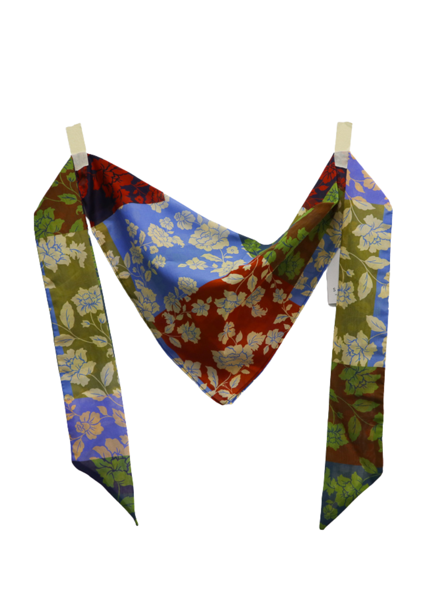 Hairscarf in Patchwork Print Silk/Cotton