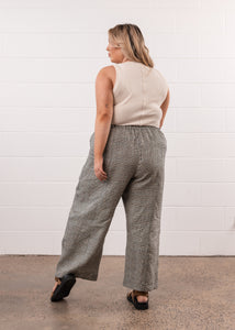 Core Pant in Linen Check