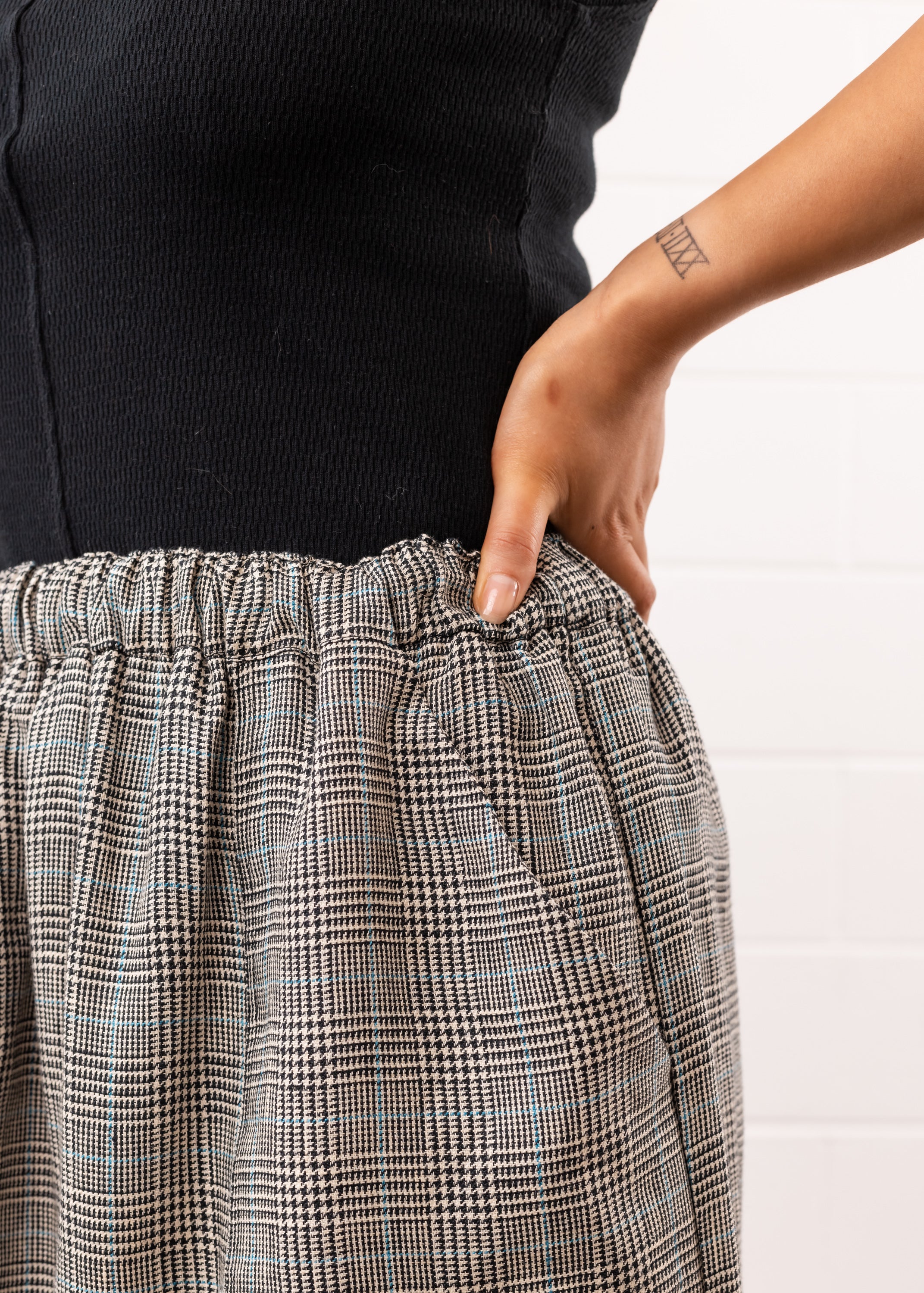 Market Skirt in Linen Check